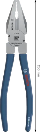 Bosch combination pliers with dipped non-slip handle, 200 mm.