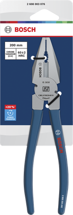 Bosch combination pliers with dipped non-slip handle, 200 mm.