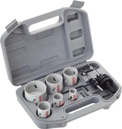 Bosch hole saw kit in plastic carrying case.