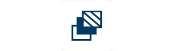 A blue Bosch Professional icon depicting overlapping squares with diagonal stripes, set on a white background.
