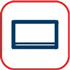A blue Bosch Professional icon depicting a rectangular tool or device with a simple design, framed in red.