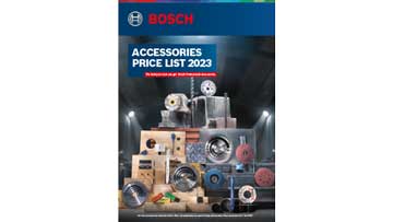 Bosch Professional accessories price list 2023 with various tools and accessories displayed.