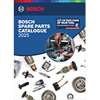 Bosch spare parts catalogue with tools and components arranged on a white background.
