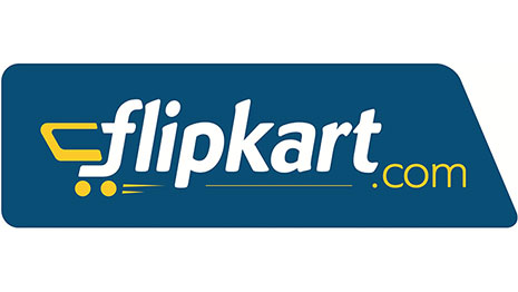 Flipkart logo with a blue background and yellow shopping cart icon.
